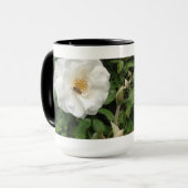 Schöne Biene auf Rose Kunst, Natur Fotografie Tasse (Vorderseite Links)