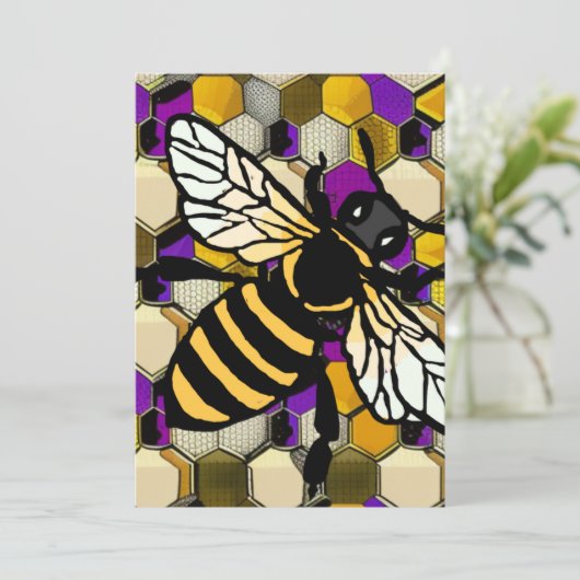 Schöne Biene Feiertagskarte (Stehend Vorderseite)