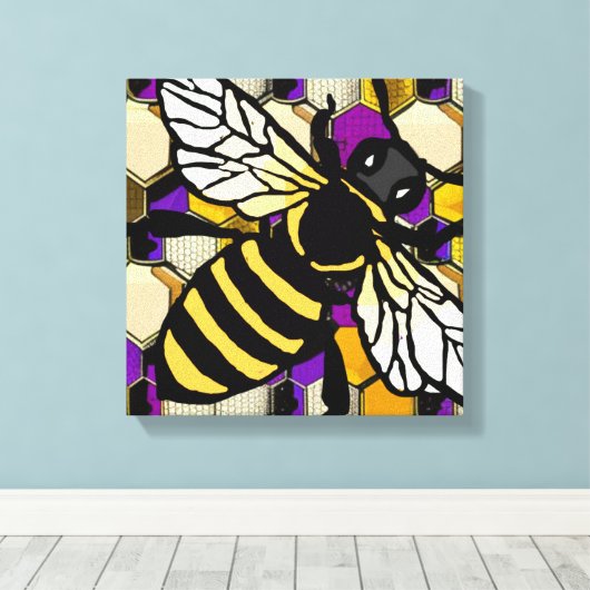 Schöne Biene Leinwanddruck (Insitu (Holzboden))