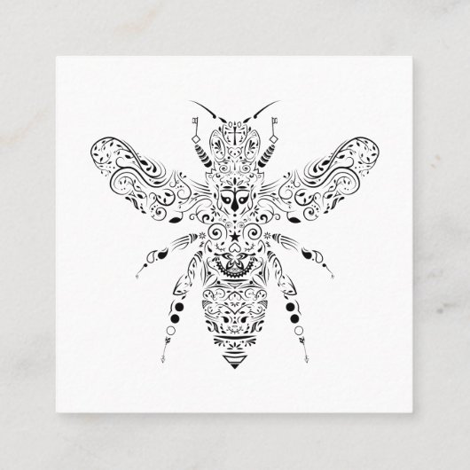 schöne Biene Quadratische Visitenkarte (Rückseite)