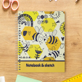 Schöne Bienenformen in Notebooks Notizblock