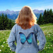 Schöne Big Blue Butterfly Denim Jacket Jeansjacke