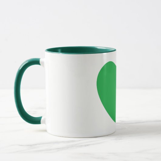 Schöne Big Green Heart Design Coffee Tasse (Links)