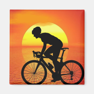 Schöne Biker-Silhouette Sonnenuntergang Szene farb Magnet