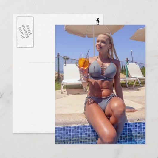 Schöne Bikini Foto Postkarte (Vorne/Hinten)
