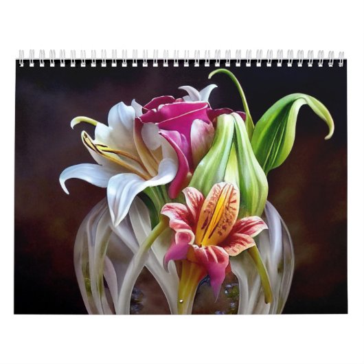 Schöne Bilder der KI Blume King Protea Lilies Kalender (Titelbild)