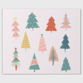 Schöne Bilder von Weihnachtsbäumen Geschenkpapier (Flach)