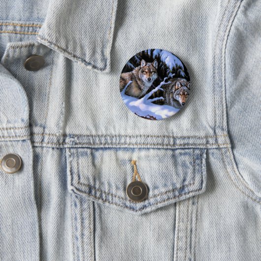 Schöne Bilder von zwei Wölfen Button (Beispiel)