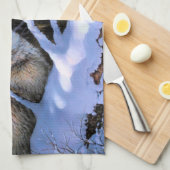 Schöne Bilder von zwei Wölfen Geschirrtuch (Viertel Falte)