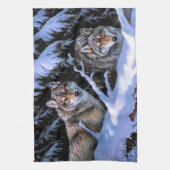 Schöne Bilder von zwei Wölfen Geschirrtuch (Vertikal)