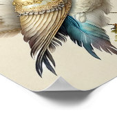 Schöne Bird Print Feathers Soft Neutrals Rose Poster (Ecke)