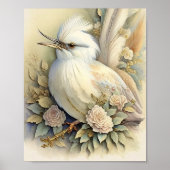 Schöne Bird Print Feathers Soft Neutrals Rose Poster