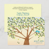 Schöne Bird Tree Einladung zur Hochzeit (Vorne/Hinten)