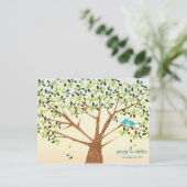 Schöne Bird Tree Einladung zur Hochzeit (Stehend Vorderseite)