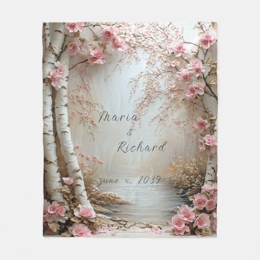 Schöne Birkbäume Fluss Country Fleecedecke (Vorderseite)