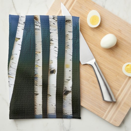 Schöne Birke im Herbst Geschirrtuch (Viertel Falte)