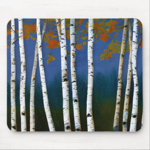 Schöne Birke im Herbst Mousepad