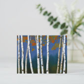 Schöne Birke im Herbst Postkarte (Stehend Vorderseite)
