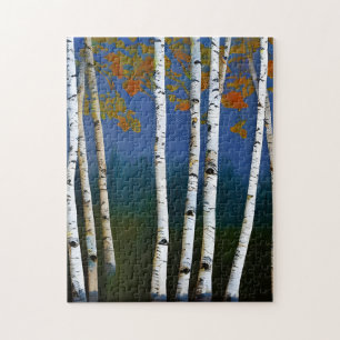 Schöne Birke im Herbst Puzzle