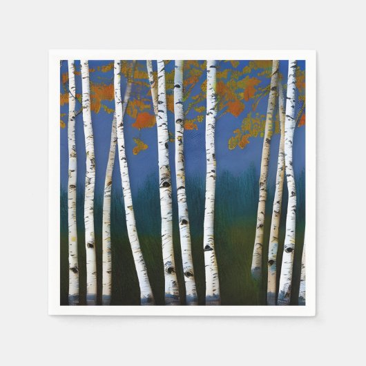 Schöne Birke im Herbst Serviette (Vorderseite)