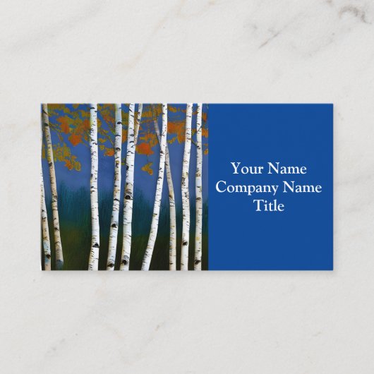 Schöne Birke im Herbst Visitenkarte (Vorderseite)
