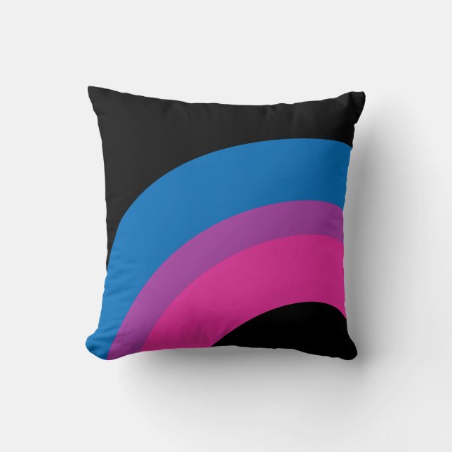 Schöne Bisexuelle Fahne Rainbow Black Kissen (Vorderseite)