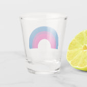 Schöne Bisexuelle Fahne Rainbow Black Schnapsglas (Rückseite)