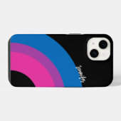 Schöne Bisexuelle Flagge Niedlich Personalisiert iPhone Hülle (Rückseite (Horizontal))