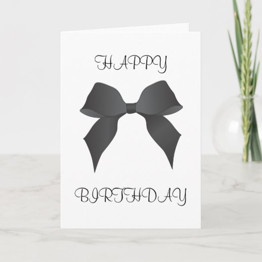 Schöne Black Bow Happy Birthday Card Karte (Vorderseite)