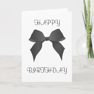 Schöne Black Bow Happy Birthday Card Karte