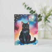 Schöne Black Cat Postcard Postkarte (Stehend Vorderseite)
