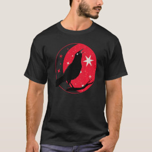 Schöne Black Crow Raven Bird Vogelbeobachtung Silh T-Shirt