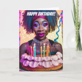 Schöne Black Drag Queen Funny Birthday Karte (Vorderseite)