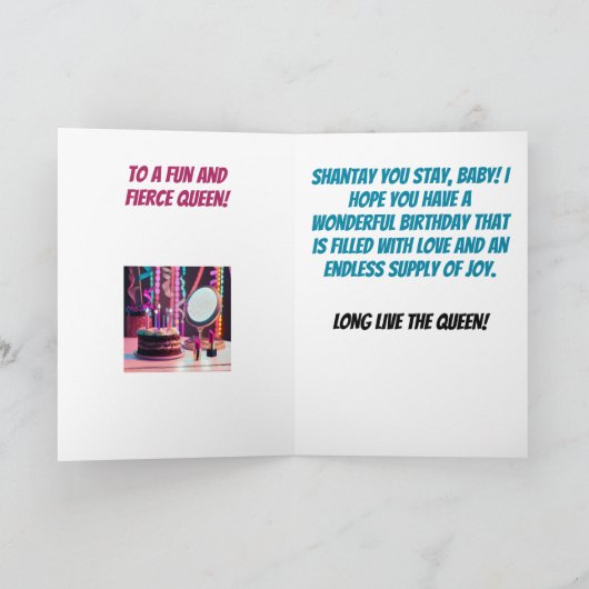 Schöne Black Drag Queen Funny Birthday Karte (Innenseite)