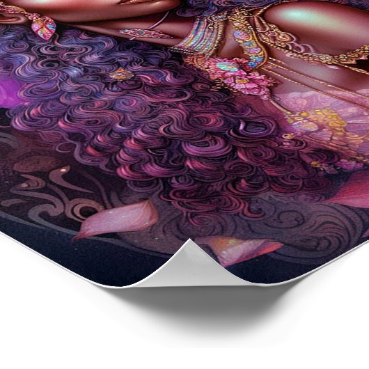 Schöne Black Fairy Girl Fantasy Kunst, Dichtung un Poster (Ecke)