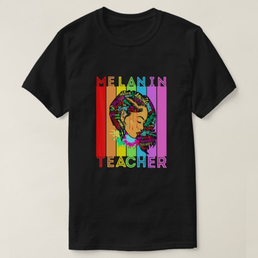 Schöne Black Girl Magic Melanin Poppin School T T-Shirt (Design vorne)