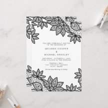 Schöne Black Lace Hochzeit mit QR Code UAWG