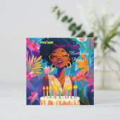 Schöne Black Queen Birthday Party Einladung (Stehend Vorderseite)