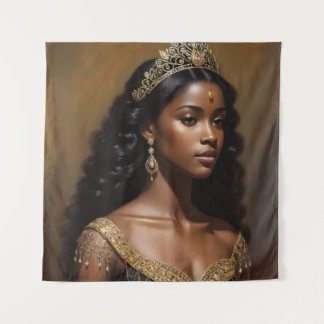 Schöne Black Queen Gold Crown Wandteppich