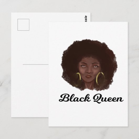 Schöne Black Queen Postkarte (Vorne/Hinten)