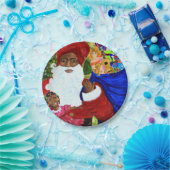 Schöne Black Santa Paper Weihnachts-Party-Teller Pappteller (Party)