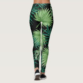 Schöne Blätter aus Palmen Leggings (Rückseite)