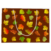 Schöne Blätter des Herbstes auf Brown Große Geschenktüte (Rückseite)