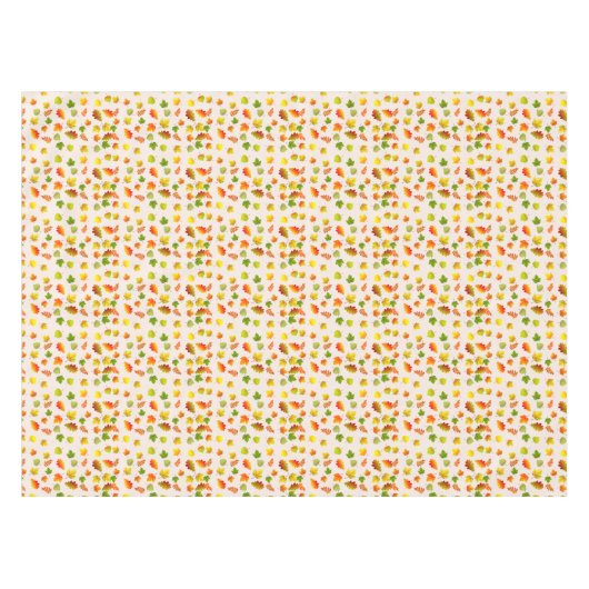 Schöne Blätter des Herbstes auf hellbeige Tischdecke (Vorderseite (Horizontal))