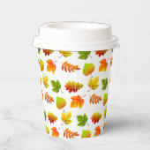 Schöne Blätter des Herbstes auf Weiß Pappbecher (Rechts)