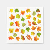 Schöne Blätter des Herbstes auf Weiß Serviette (Vorderseite)