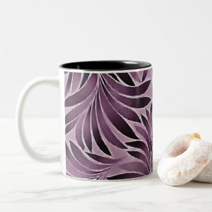 Schöne Blätter in Aubergine-Purpur Zweifarbige Tasse