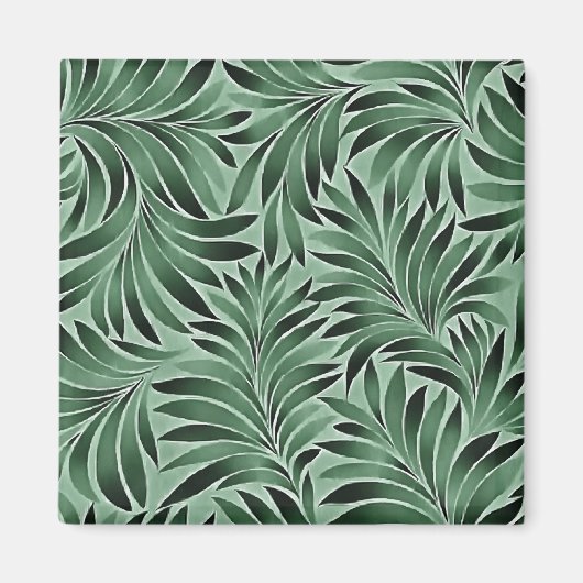 Schöne Blätter Jade und Meeresgrün Magnet (Vorne)