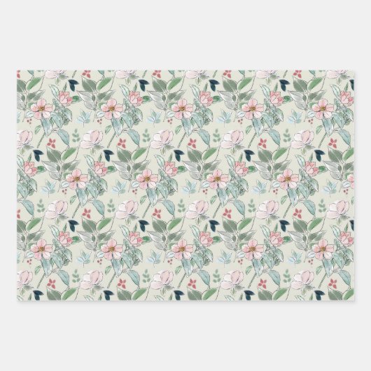 Schöne Blätter mit Blumenmuster (Vorderseite)