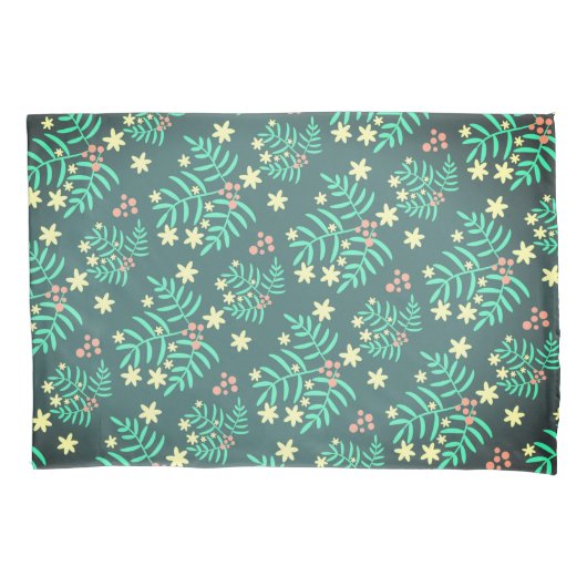 Schöne Blätter Muster Grün Kissenbezug (Vorderseite)